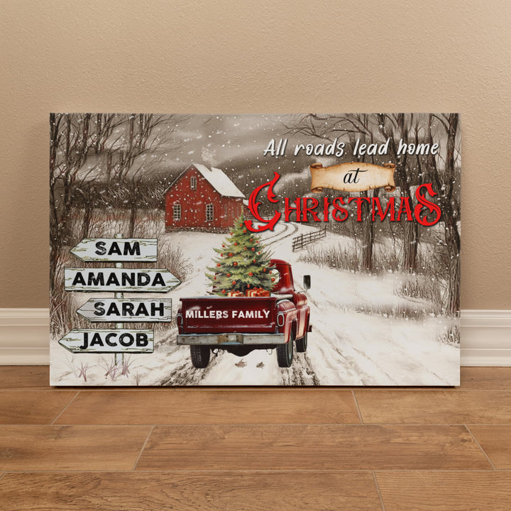 Personalized Family Christmas Sign Canvas