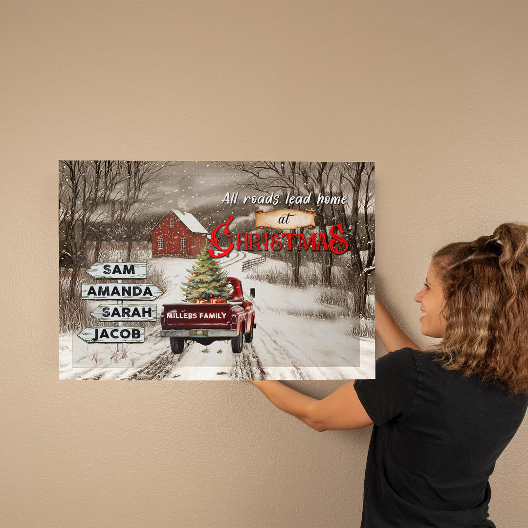Personalized Family Christmas Sign Canvas