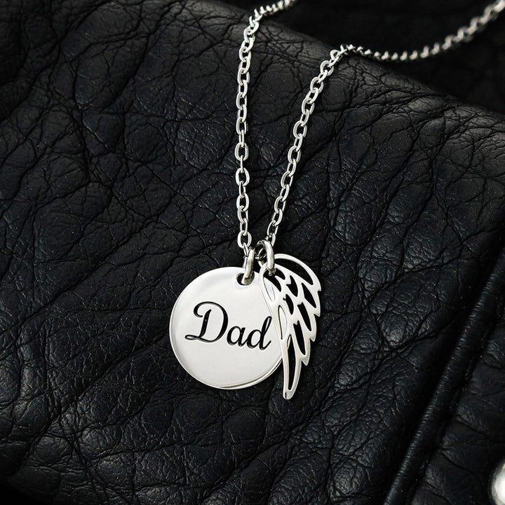 Loss of Father Sympathy Gift – Angel Wing Memorial Necklace