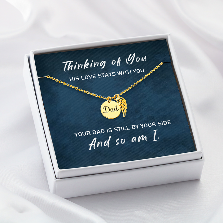 Loss of Father Sympathy Gift – Angel Wing Memorial Necklace