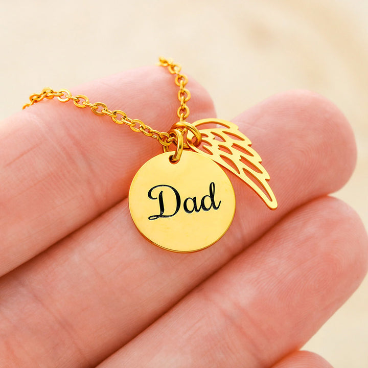 Loss of Father Sympathy Gift – Angel Wing Memorial Necklace