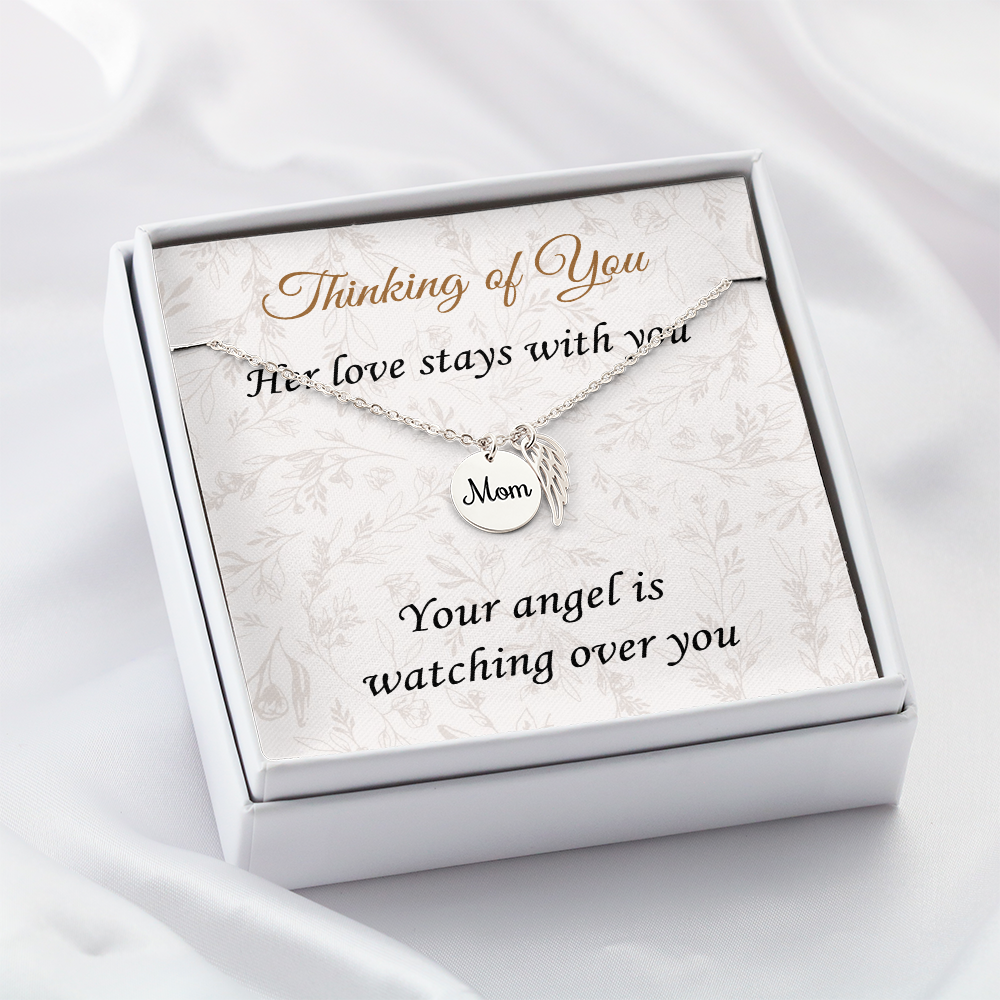 Loss of Mother Sympathy Gift – Angel Wing Memorial Necklace for Her