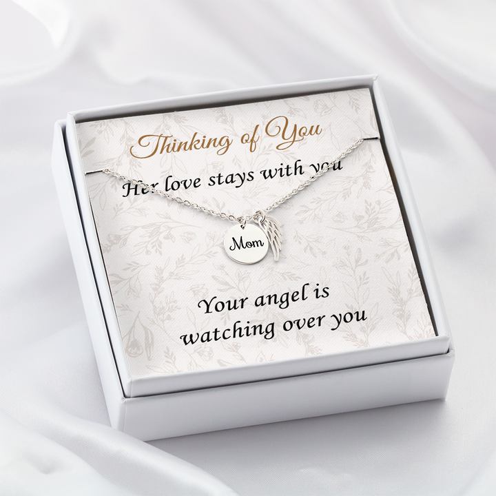 Loss of Mother Sympathy Gift – Angel Wing Memorial Necklace for Her
