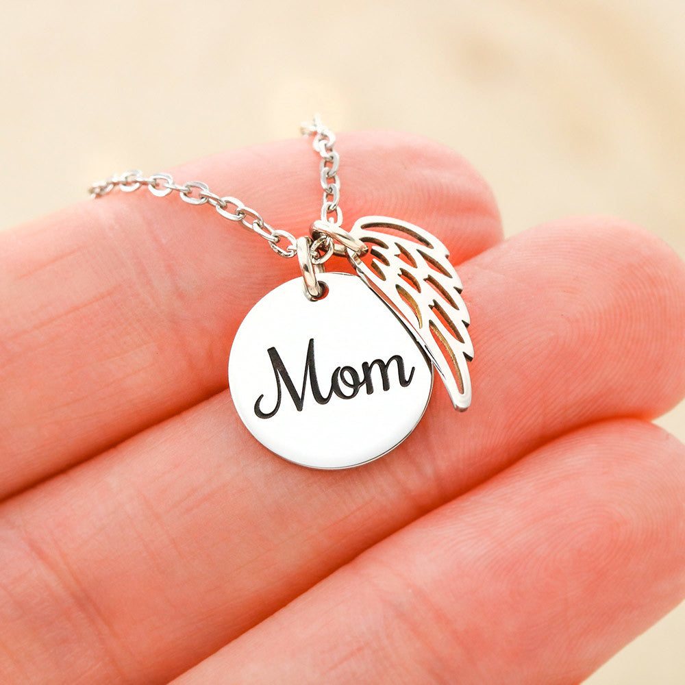 Loss of Mother Sympathy Gift – Angel Wing Memorial Necklace for Her