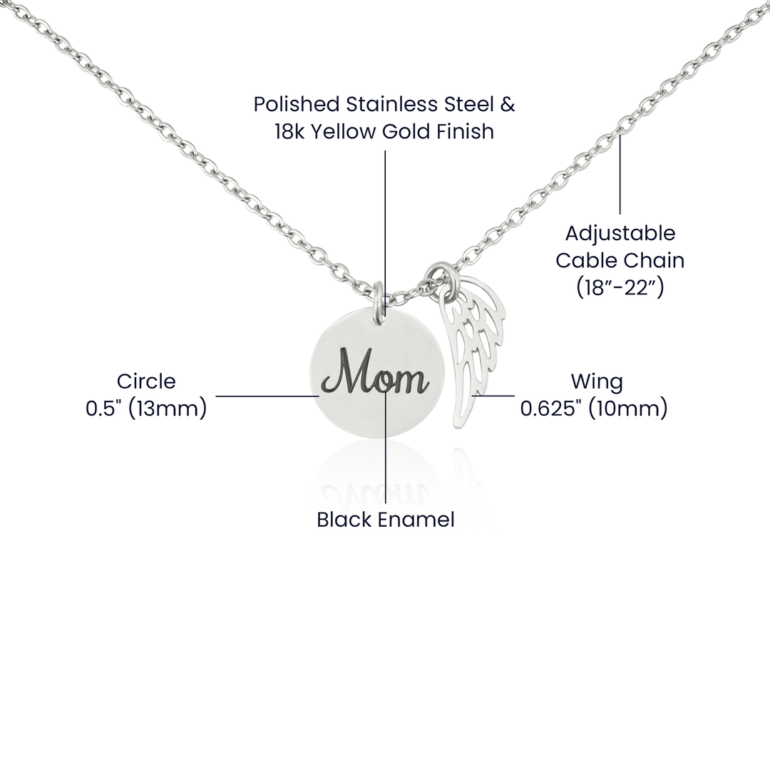 Loss of Mother Sympathy Gift – Angel Wing Memorial Necklace for Her