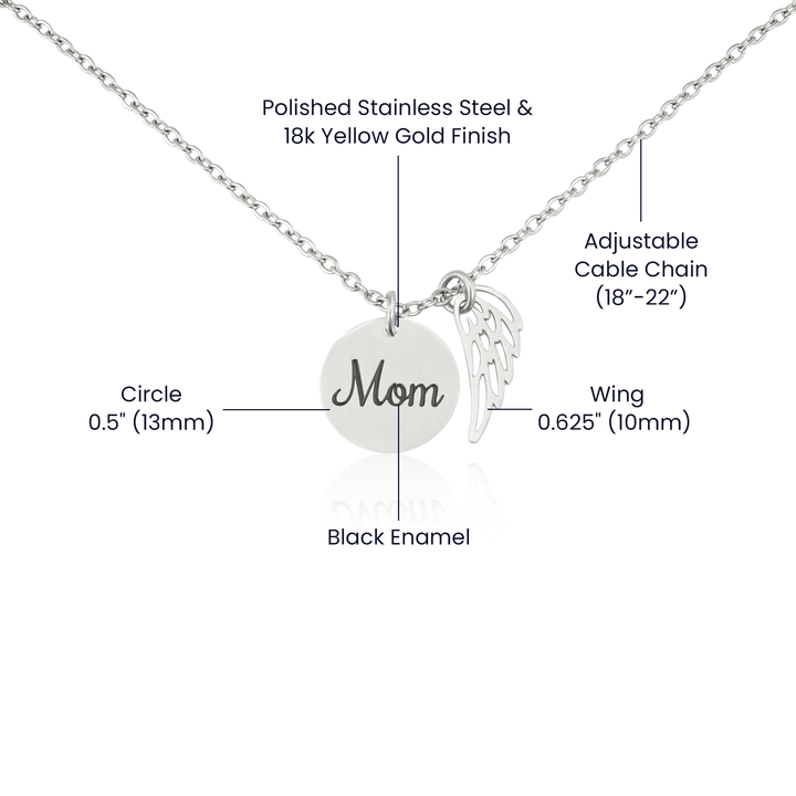 Loss of Mother Sympathy Gift – Angel Wing Memorial Necklace for Her