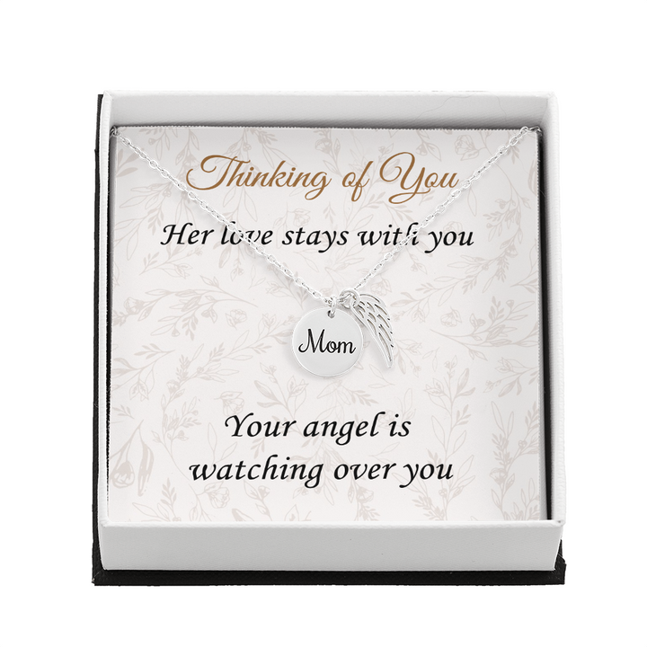 Loss of Mother Sympathy Gift – Angel Wing Memorial Necklace for Her