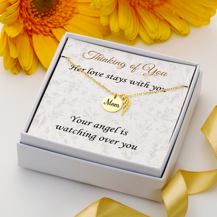 Loss of Mother Sympathy Gift – Angel Wing Memorial Necklace for Her