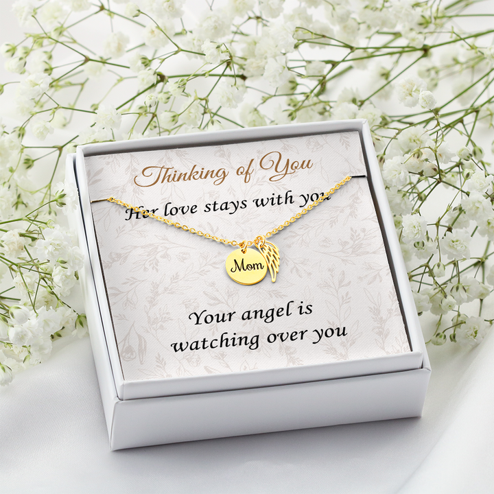 Loss of Mother Sympathy Gift – Angel Wing Memorial Necklace for Her