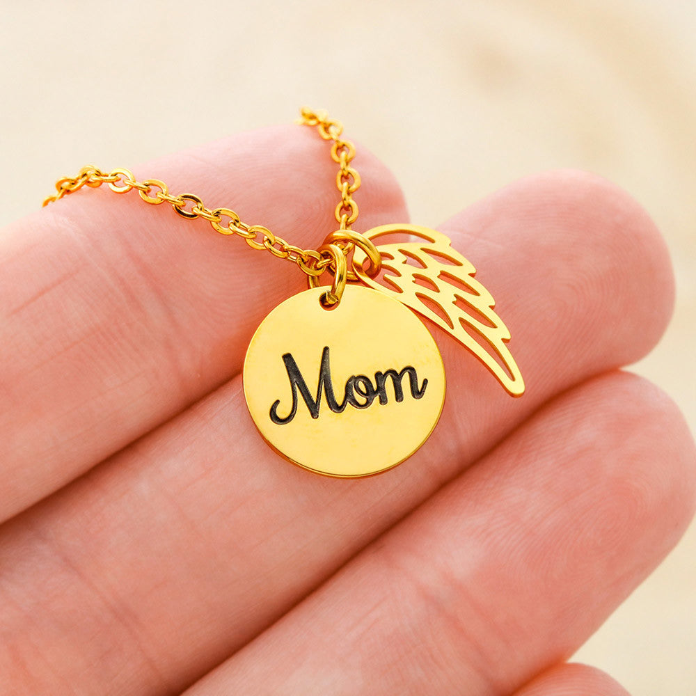 Loss of Mother Sympathy Gift – Angel Wing Memorial Necklace for Her