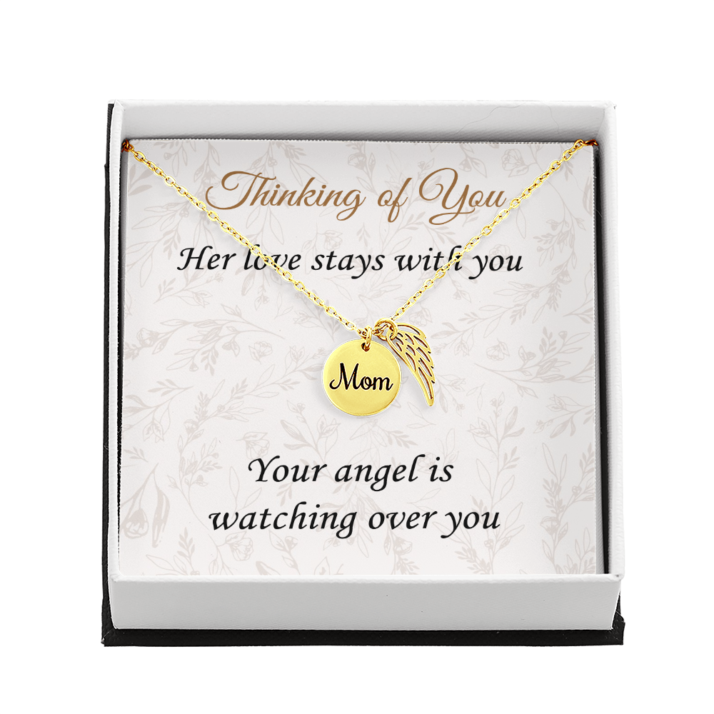 Loss of Mother Sympathy Gift – Angel Wing Memorial Necklace for Her