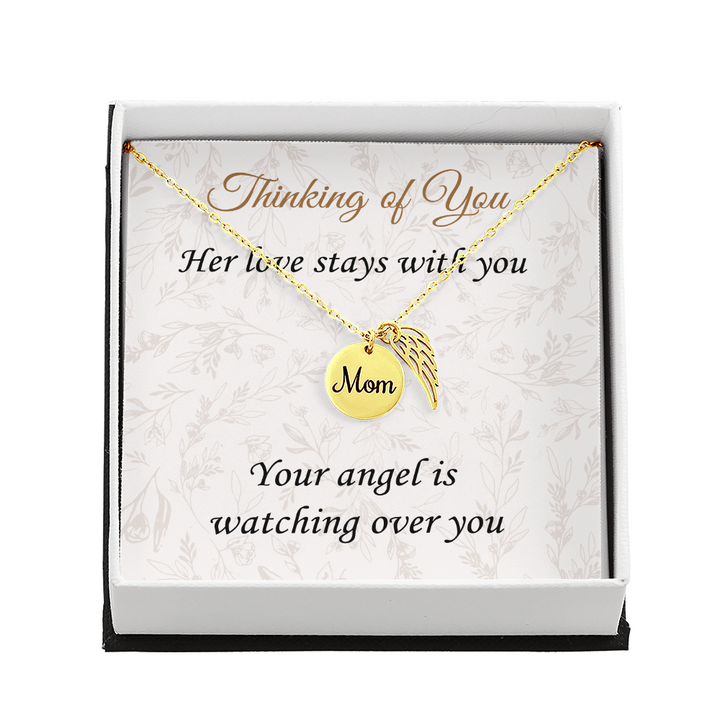 Loss of Mother Sympathy Gift – Angel Wing Memorial Necklace for Her