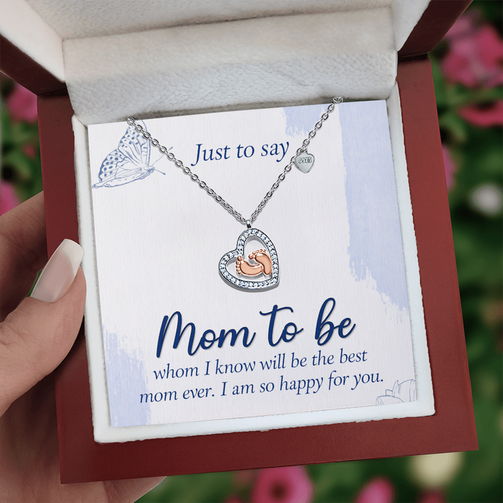 Heart-Shaped Baby Footprint Pendant – New Mom Gift, Pregnancy Keepsake, First Mother's Day Jewelry