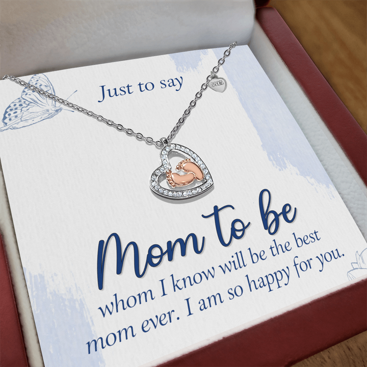 Heart-Shaped Baby Footprint Pendant – New Mom Gift, Pregnancy Keepsake, First Mother's Day Jewelry