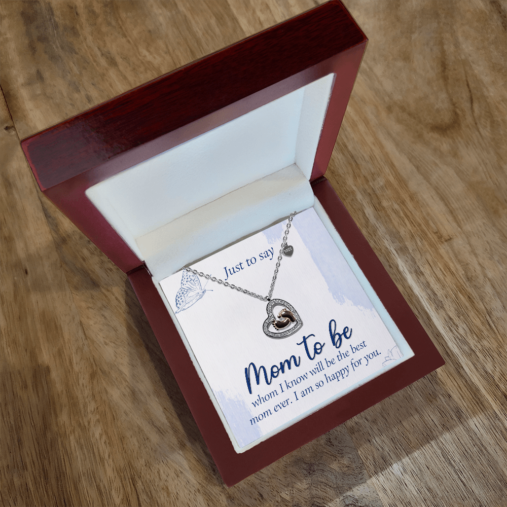 Heart-Shaped Baby Footprint Pendant – New Mom Gift, Pregnancy Keepsake, First Mother's Day Jewelry
