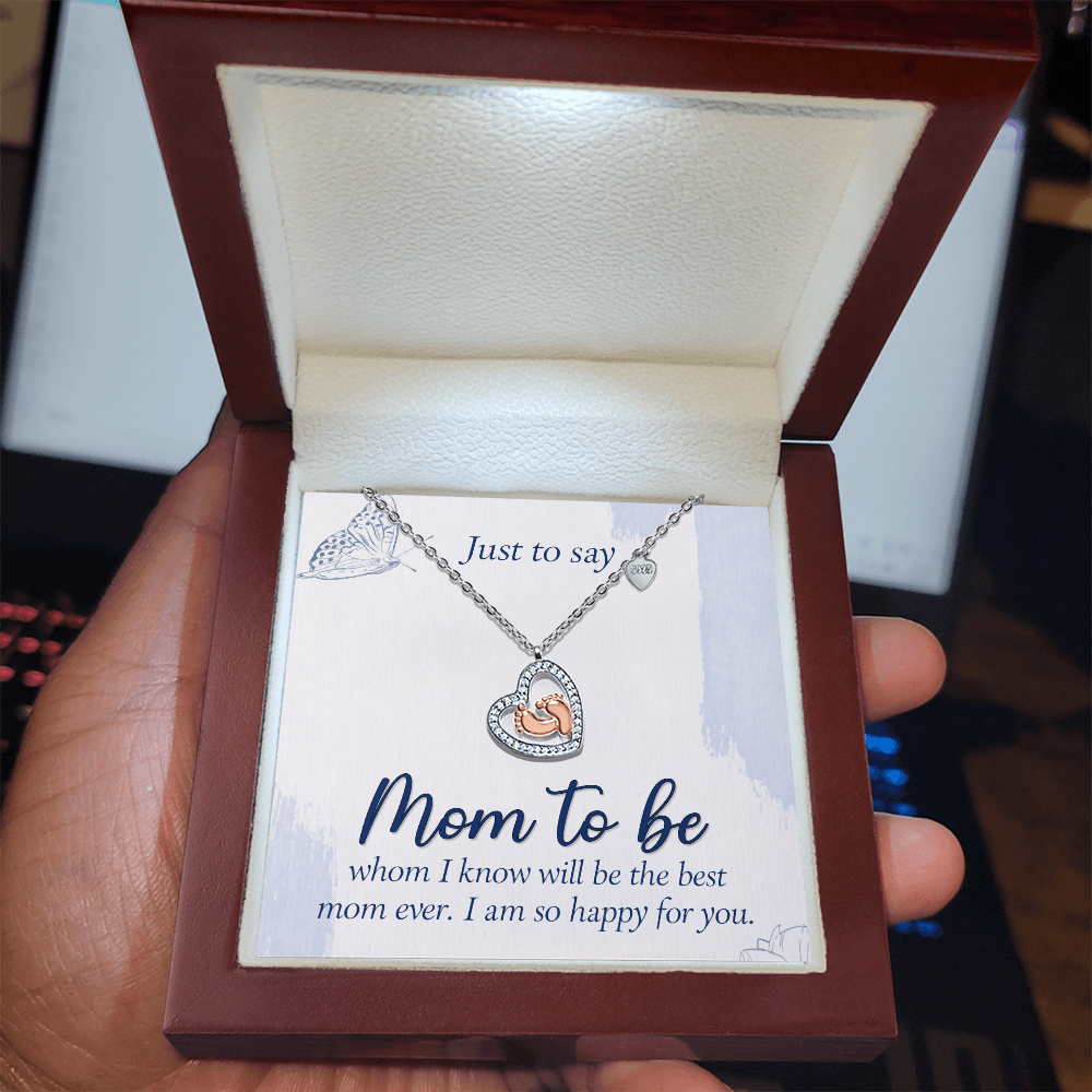 Heart-Shaped Baby Footprint Pendant – New Mom Gift, Pregnancy Keepsake, First Mother's Day Jewelry
