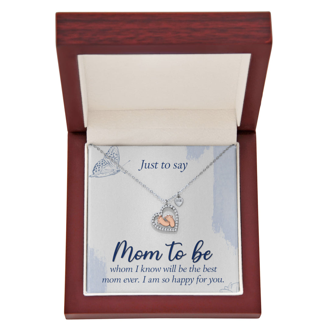 Heart-Shaped Baby Footprint Pendant – New Mom Gift, Pregnancy Keepsake, First Mother's Day Jewelry