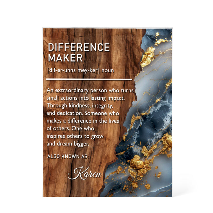 Personalized Difference Maker Plaque