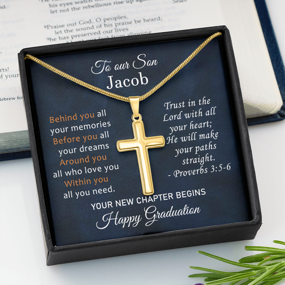 To Our Son Cross Necklace High School Graduation