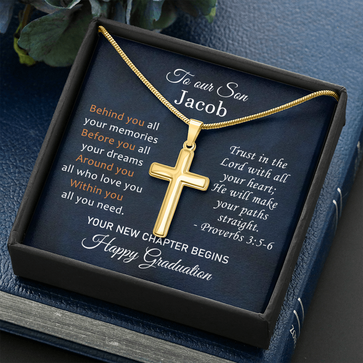 To Our Son Cross Necklace High School Graduation