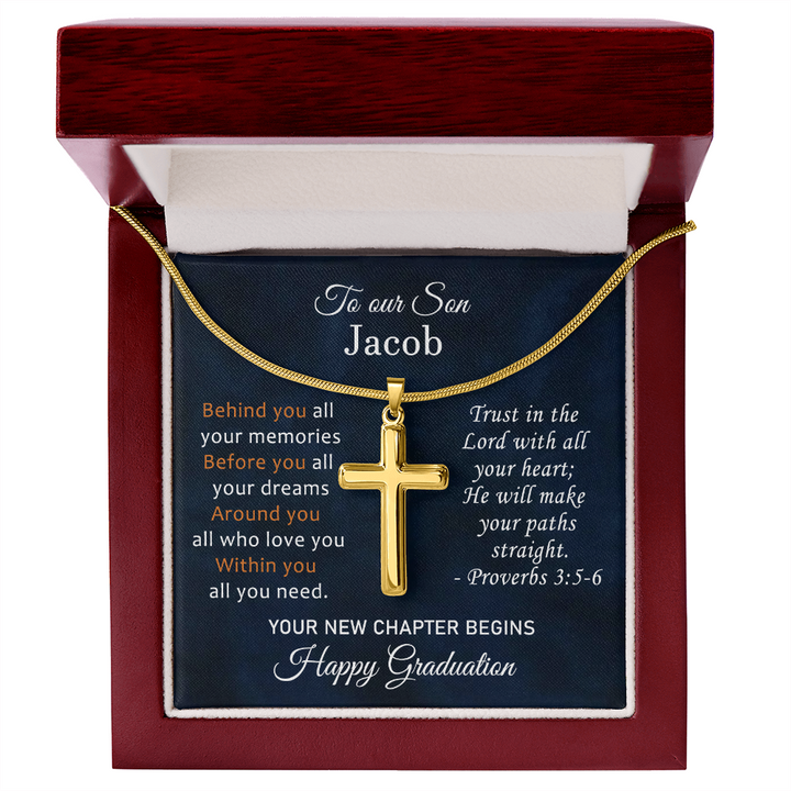 To Our Son Cross Necklace High School Graduation