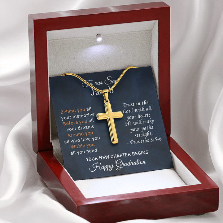 To Our Son Cross Necklace High School Graduation