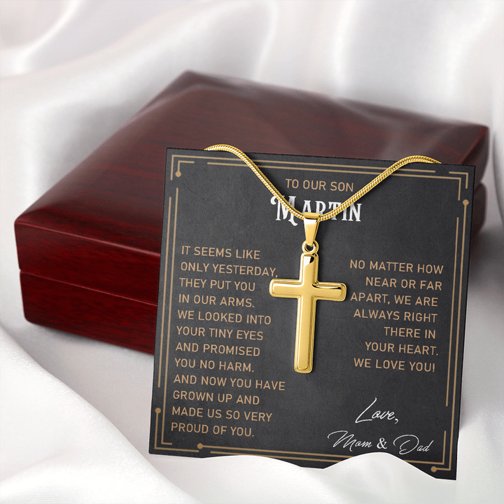 Personalized Crosss Necklace for Son