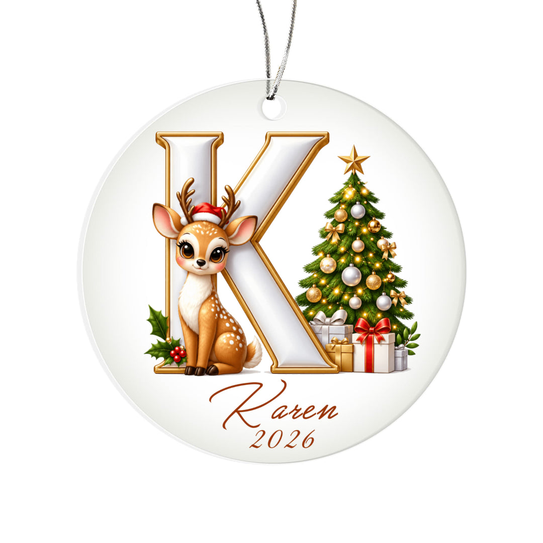 Personalized Reindeer Letter Ornament