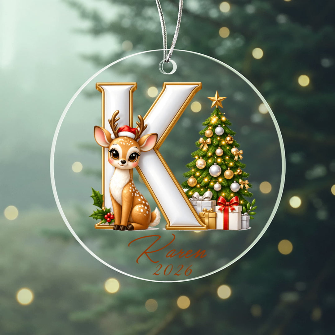 Personalized Reindeer Letter Ornament