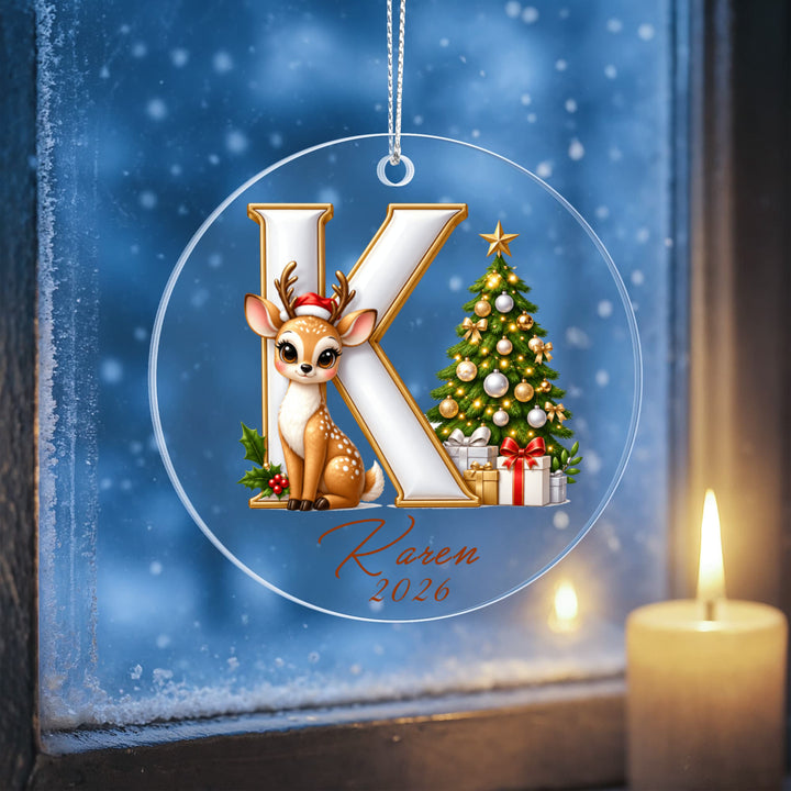 Personalized Reindeer Letter Ornament