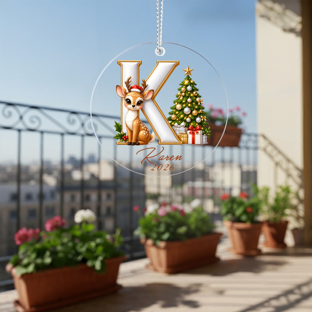 Personalized Reindeer Letter Ornament