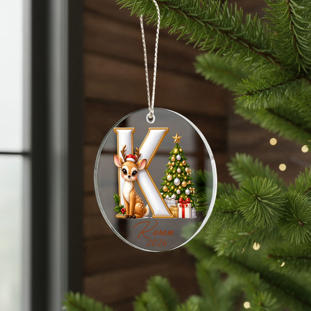 Personalized Reindeer Letter Ornament