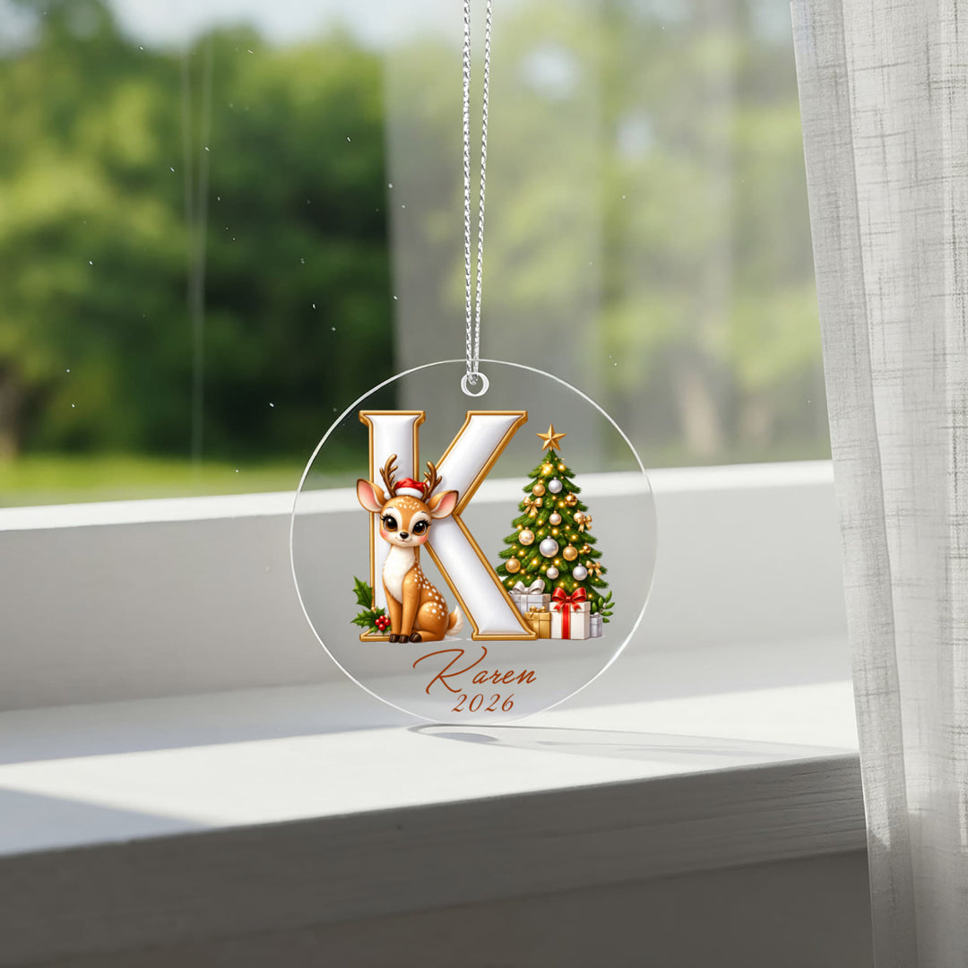 Personalized Reindeer Letter Ornament
