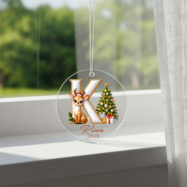 Personalized Reindeer Letter Ornament
