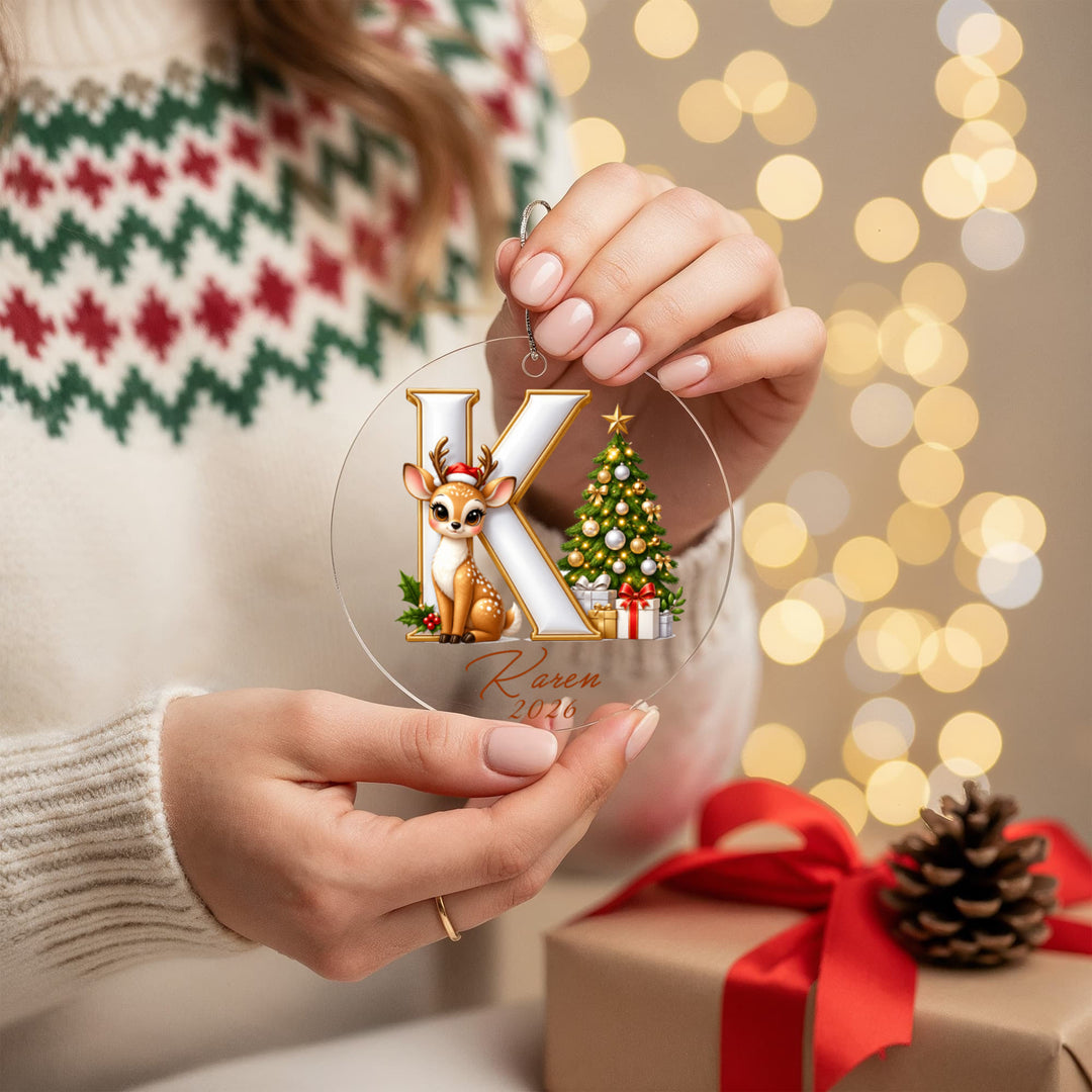 Personalized Reindeer Letter Ornament
