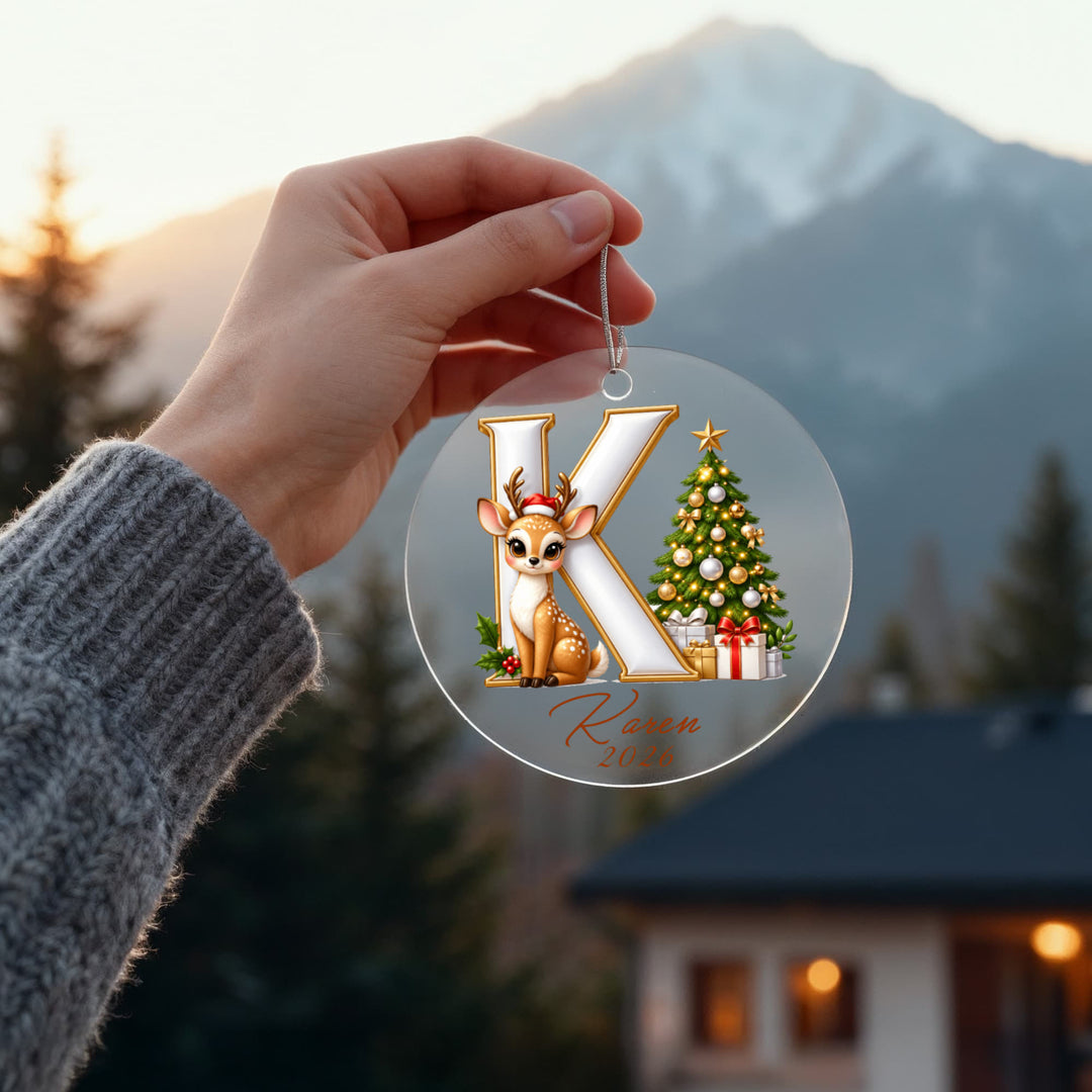 Personalized Reindeer Letter Ornament