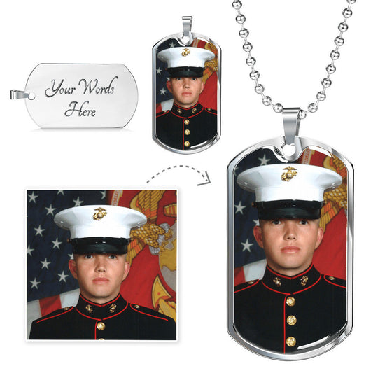 Personalized Photo Military Necklace