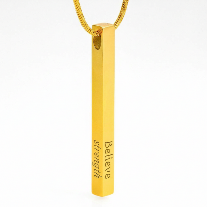 Daily Reminder of Strength - Engraved Bar Necklace