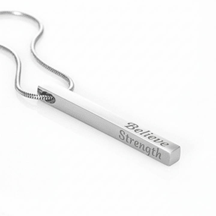 Daily Reminder of Strength - Engraved Bar Necklace