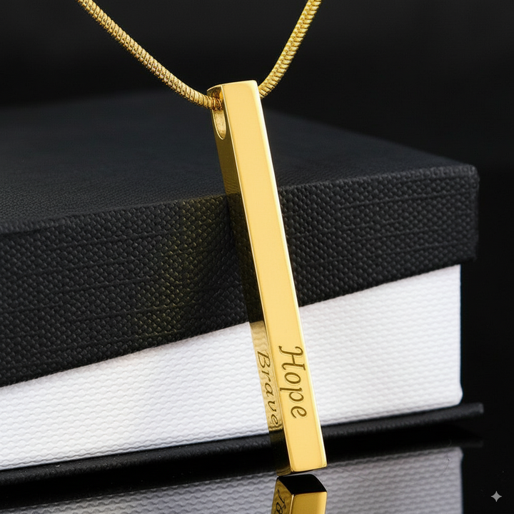 Engraved Bar Necklace – Gift of Encouragement
