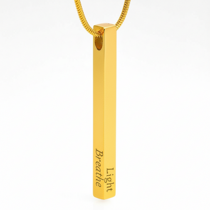 Engraved Bar Necklace – Healing and Renewal