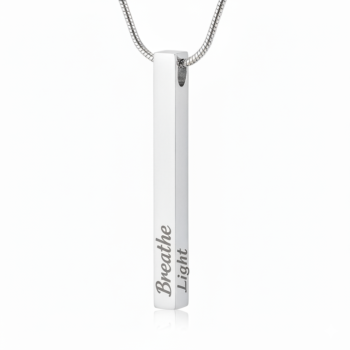 Engraved Bar Necklace – Healing and Renewal