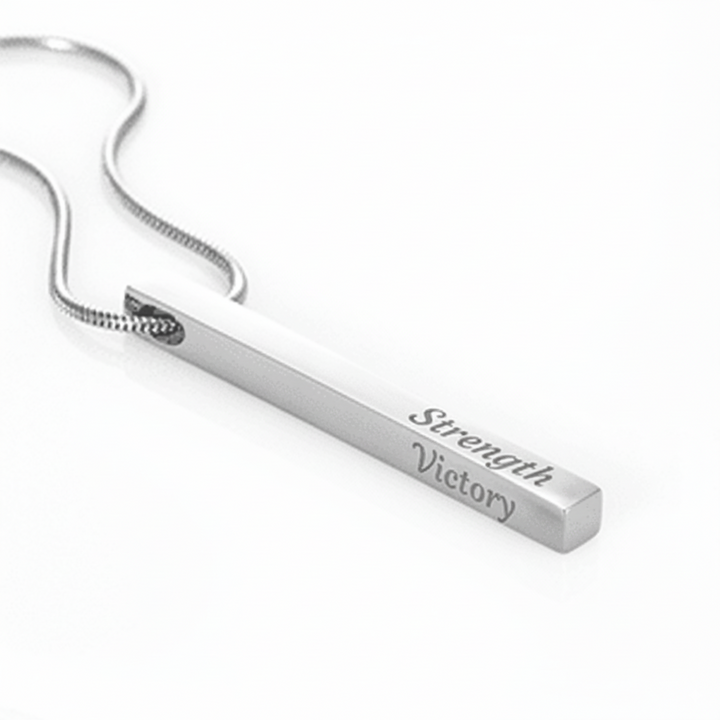 Engraved Bar Necklace – Workout & Discipline Motivation