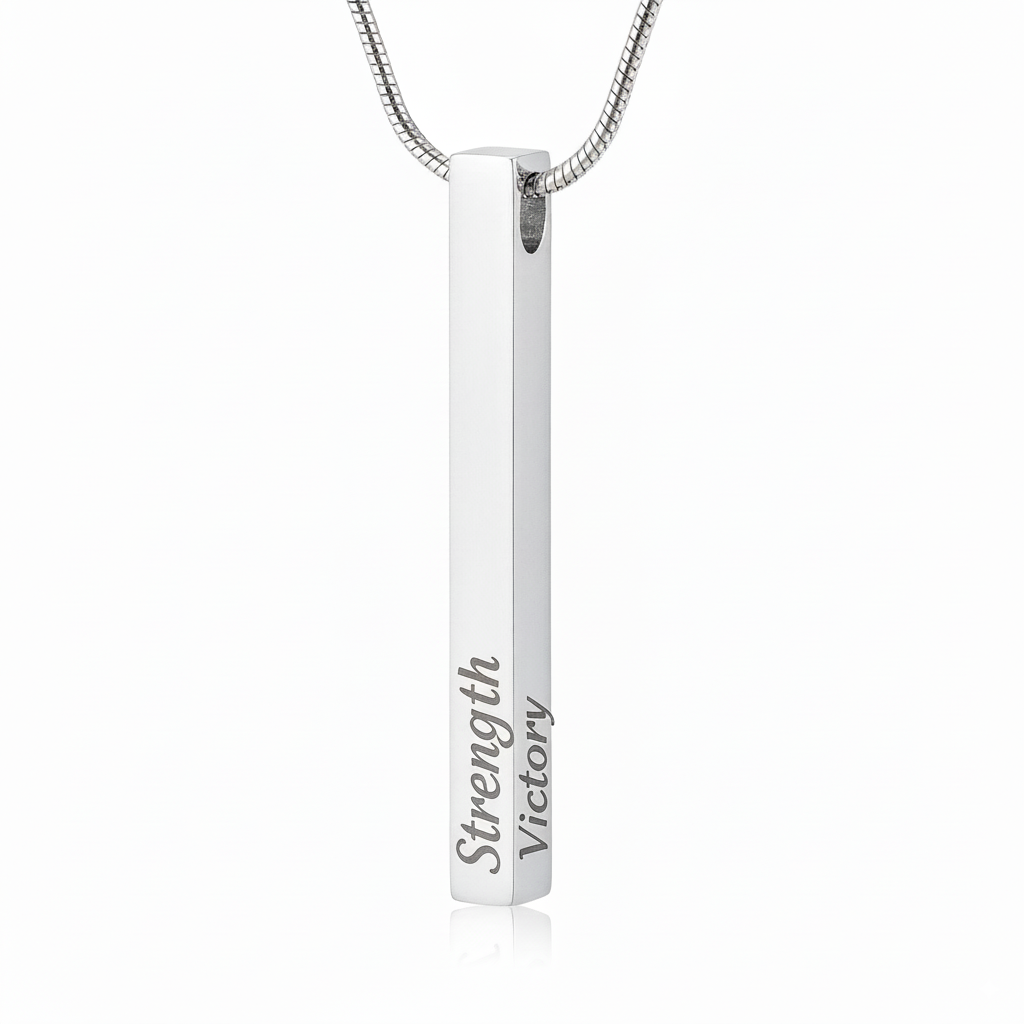 Engraved Bar Necklace – Workout & Discipline Motivation