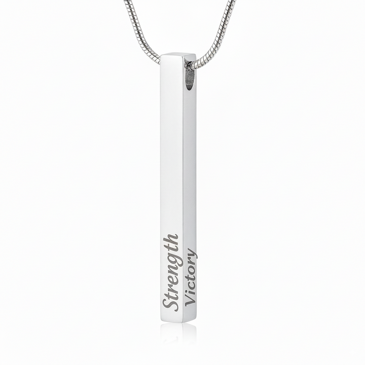 Engraved Bar Necklace – Workout & Discipline Motivation