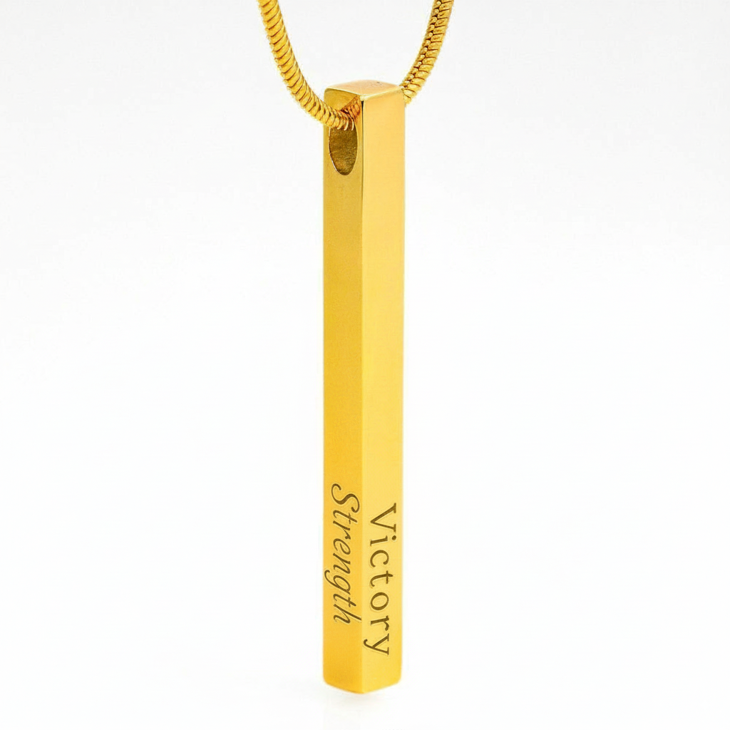 Engraved Bar Necklace – Workout & Discipline Motivation