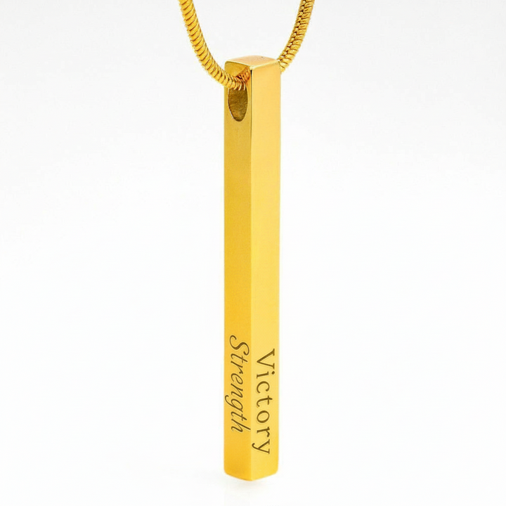 Engraved Bar Necklace – Workout & Discipline Motivation