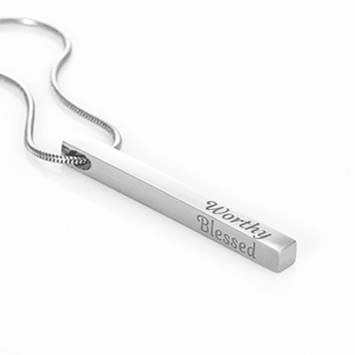 Engraved Bar Necklace – Personalized Affirmations