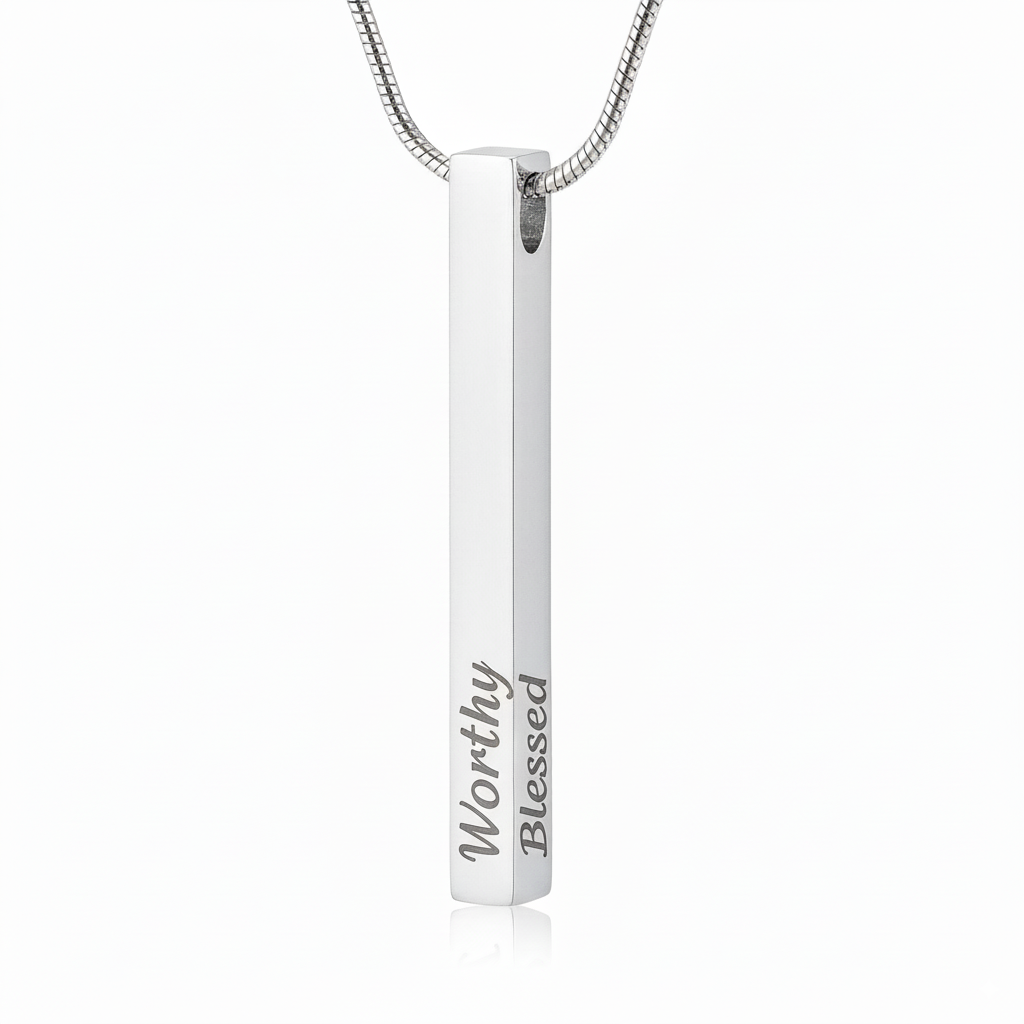 Engraved Bar Necklace – Personalized Affirmations