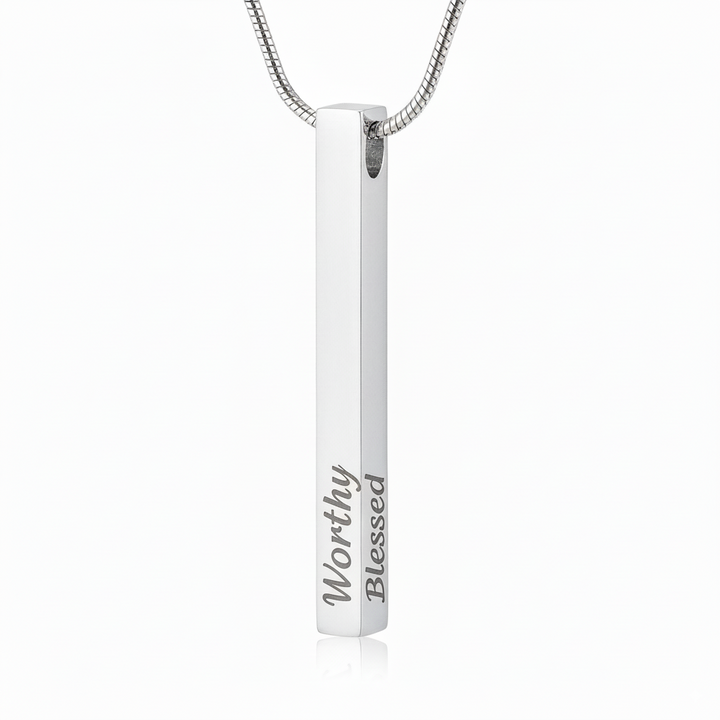 Engraved Bar Necklace – Personalized Affirmations
